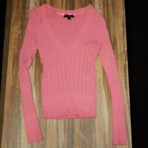 Express Deep V-neck Long-Sleeved Sweatshirt